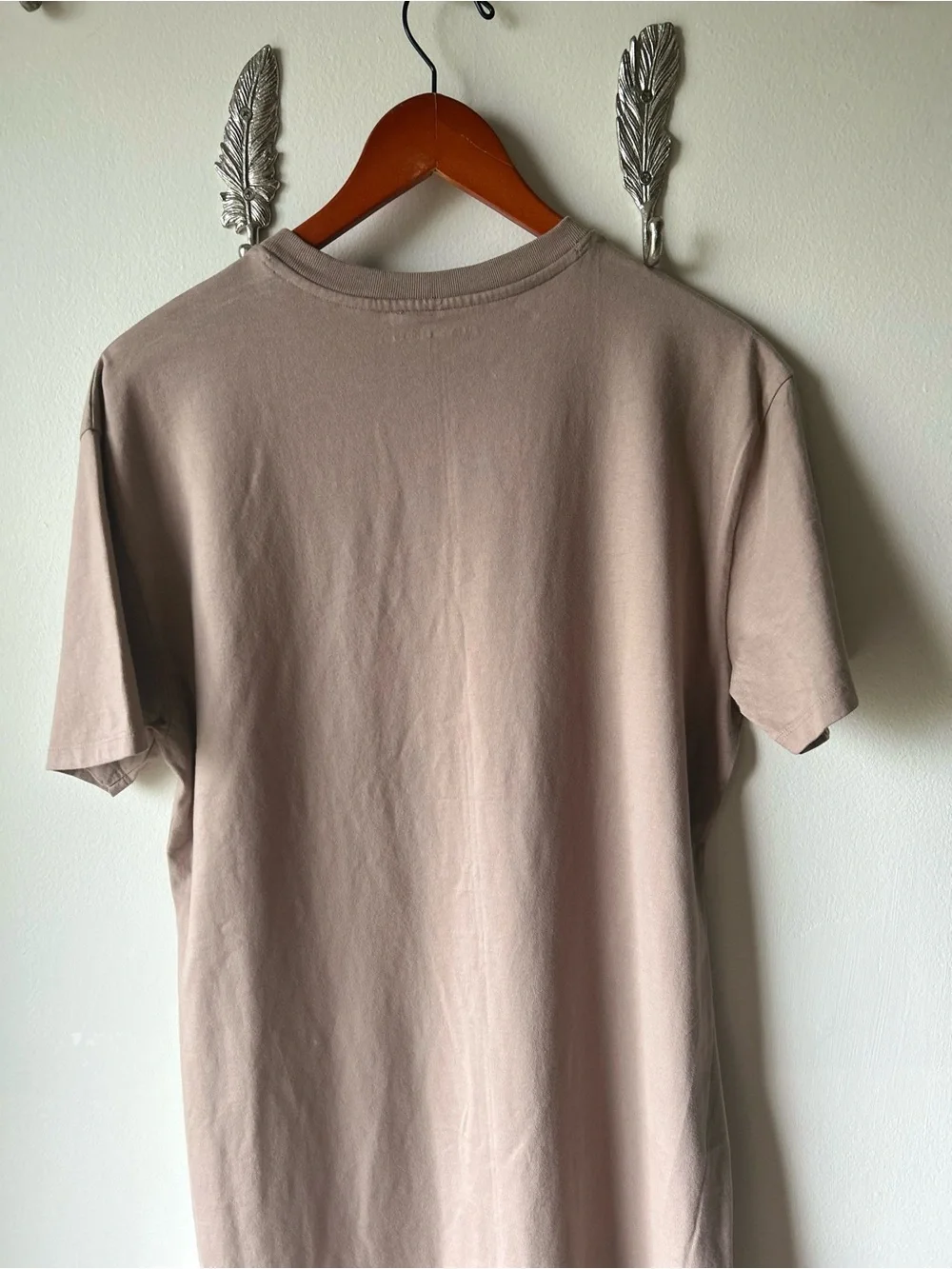 ABERCROMBIE & FITCH Taupe Cotton T-Shirt Maxi Dress | Side Slit | Size Small